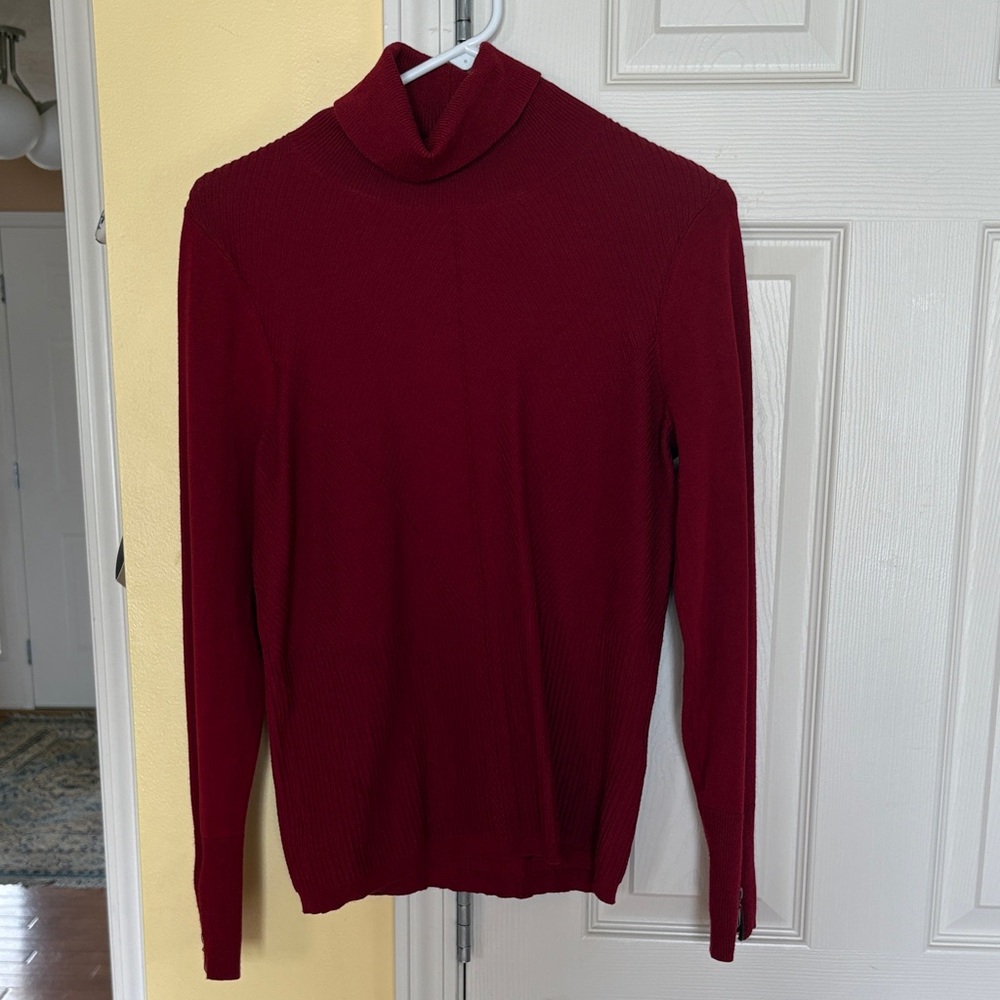 White House Black Market Deep Red Turtleneck Sweater
